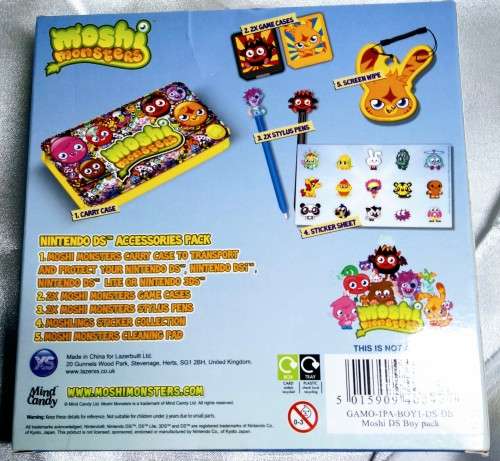 MOSHI MONSTERS NINTENDO ACC PACK - DS, DSI, LITE & 3DS! + FREE COURIER