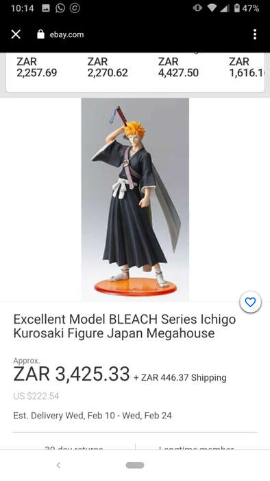 MEGAHOUSE - BLEACH - ICHIGO KUROSAKI FIXED FIGURE 23CM - RARE