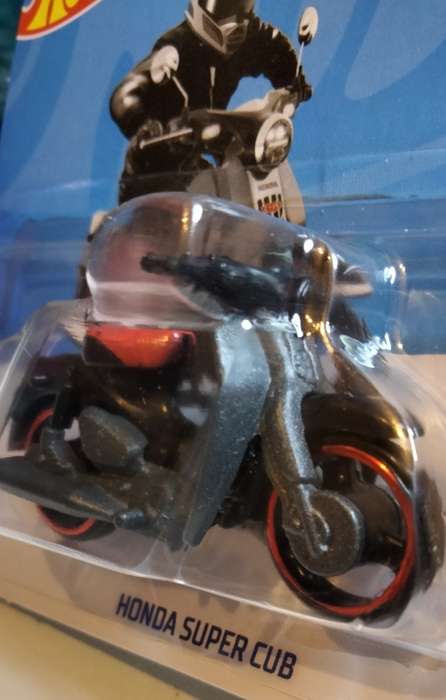 HOTWHEELS / HOT WHEELS - DIE CAST VEHICLES - HONDA SUPER CUB SCOOTER -RED RIM ED