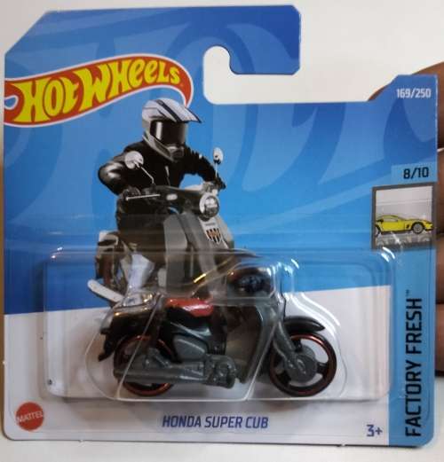 HOTWHEELS / HOT WHEELS - DIE CAST VEHICLES - HONDA SUPER CUB SCOOTER -RED RIM ED