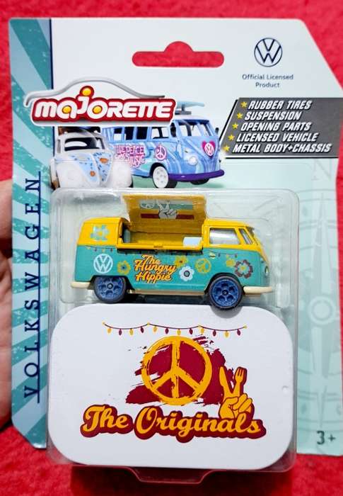 Majorette -   Official Volkswagen - The Hungry Hippie VW Bus with Hippie Case - Sealed