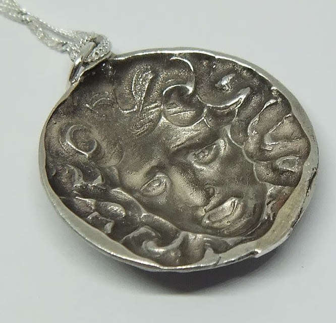 Exquisite and Unique Sterling Silver Medusa Pendant with Sterling Silver Chain