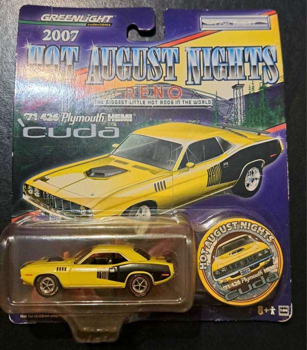 1:64 GreenLight - 2007 Hot August Nights Reno - 1971 426 Plymouth Hemi Cuda