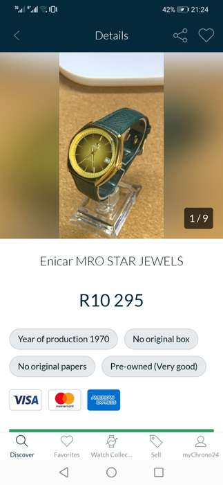 Crazy R1 start Vintage Enicar Mro star jews mens watch wind up RARE