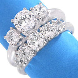 ** Read B4 Bidding ** 5.00ctw 'FOREVER' Diamond & Diamond ZrO2 Set / Size 7
