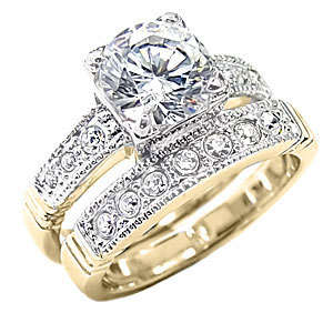 ** Read B4 Bidding ** 4.50ctw Diamond & Diamond ZrO2 Ring Set / Size 6