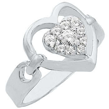 ** Read B4 Bidding ** .50ctw Diamond & Diamond ZrO2 Ring / Size 4