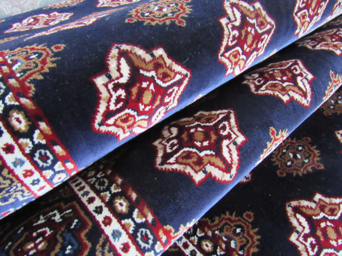 Persian Blue & Red Kashan Inspired Passage Runner / Size 80 x 5m