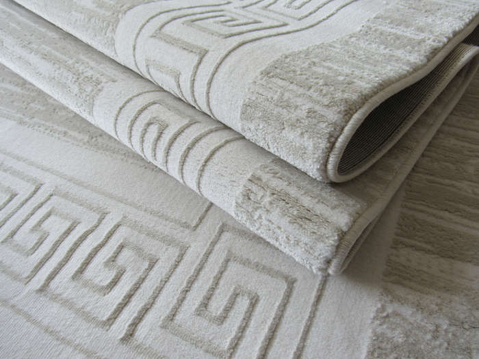 Beige Modern Plain Rug
