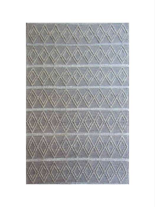 Indian Handmade White & Grey Rug