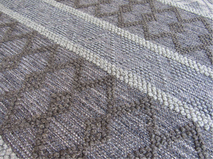 Indian Handmade White & Grey Rug