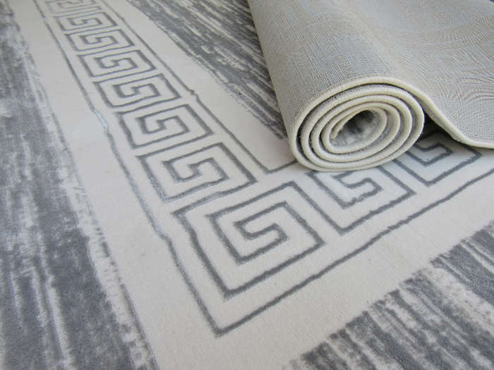 Modern Grey White Rug