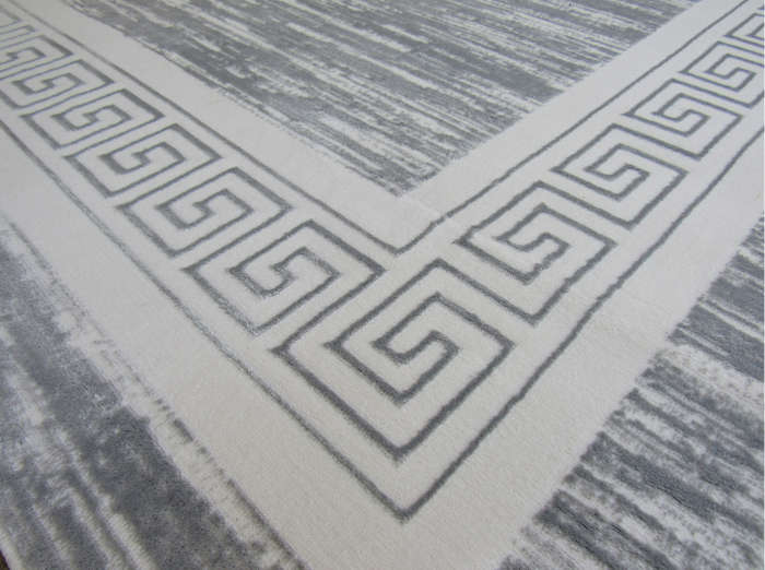 Modern Grey White Rug