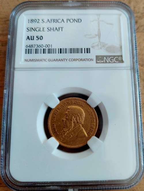 *1892 ZAR Kruger Single Shaft Pond graded AU*