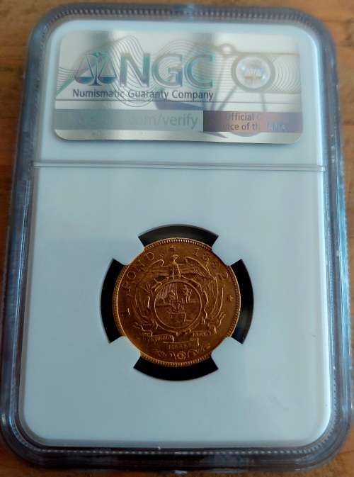 *1892 ZAR Kruger Single Shaft Pond graded AU*