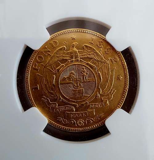 *1892 ZAR Kruger Single Shaft Pond graded AU*