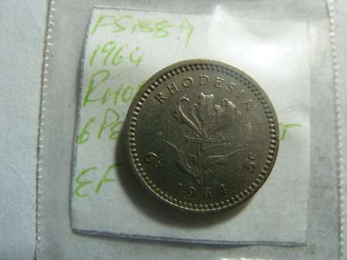 1964 Rhodesia 6 pence/ 5 cents