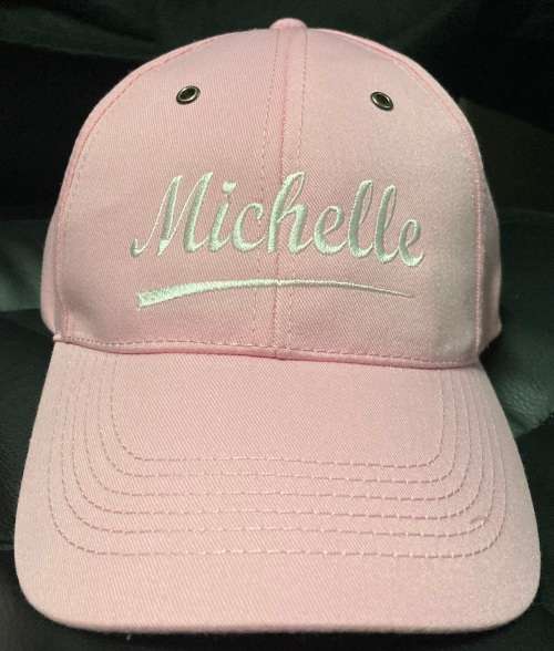 Personalised Embroidered Cap-  PINK  - BRAND YOUR OWN NAME  3 on Auction