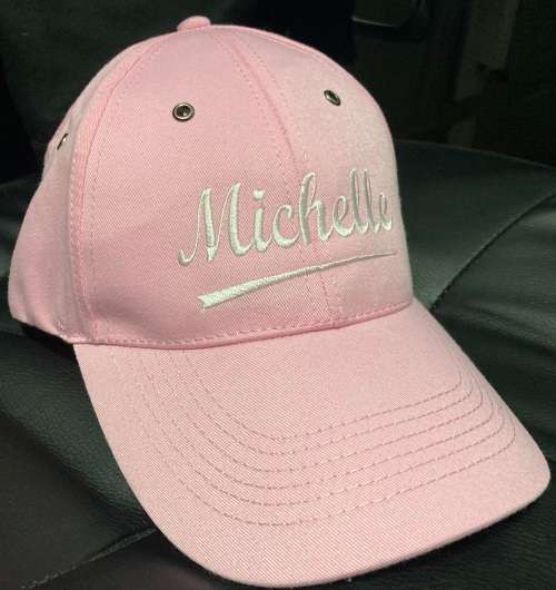 Personalised Embroidered Cap-  PINK  - BRAND YOUR OWN NAME  3 on Auction