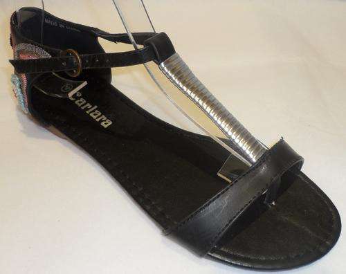 Carlara T-Bar Thong Sandals Black ---Size 5---