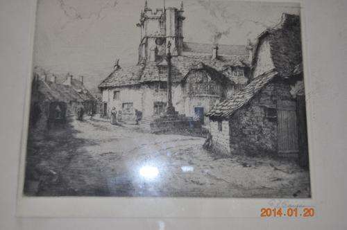 BEAUTIFUL ETCHING !!! BY GERTRUDE HAYES - FRAMED AND GLAZED