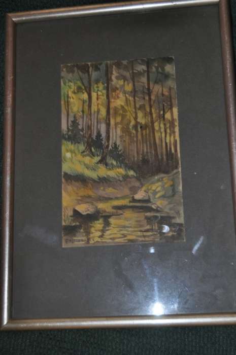 VINTAGE ORIGINAL WC,FORREST SCENE,SIGNED