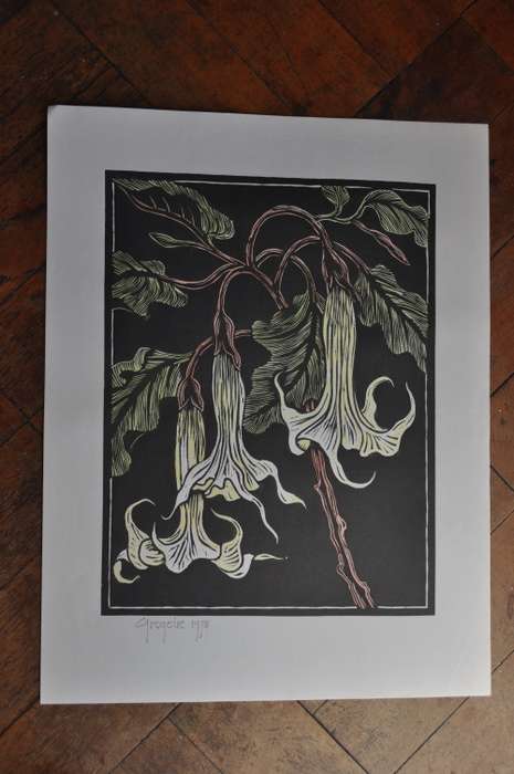 GREGOIRE BOONZAIER LINOCUT ON WATERMARK PAPER,SIGNED ,DATED-GREAT INVESTMENT!!!