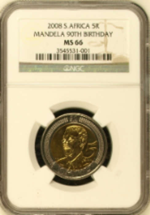 10 X MS66 - NGC GRADED - MANDELA BIRTHDAY R5 COIN - bid per coin