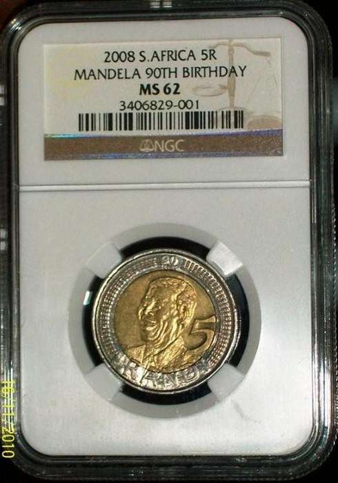 MS62- NGC GRADED - MANDELA BIRTHDAY R5 COIN