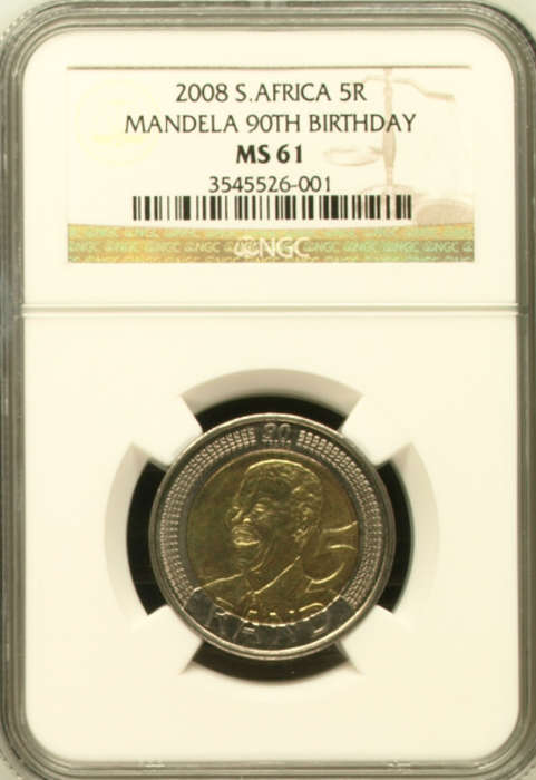 $$ MS61 - RARE GARDE - NGC GRADED - MANDELA BIRTHDAY R5 COIN @@