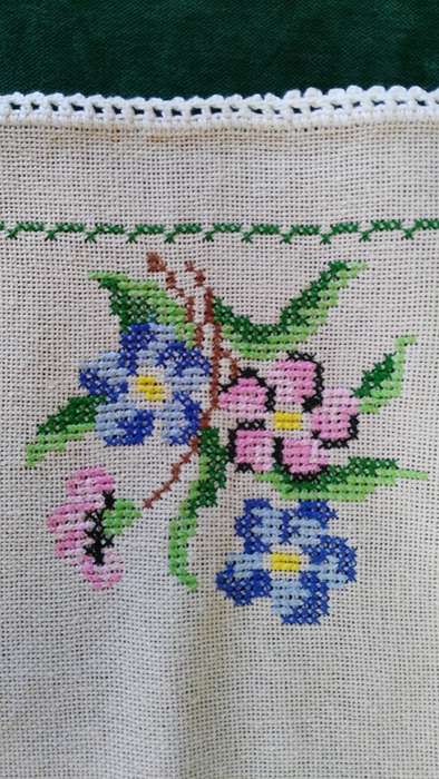 Embroidered tray cloth - cross stitch