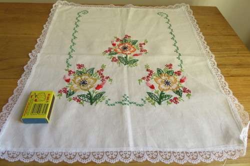 One hand embroidered cloth - flowers