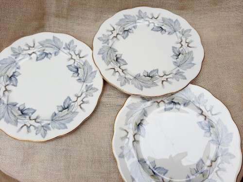 3 x Royal Albert Silver Maple - side (cake) plates