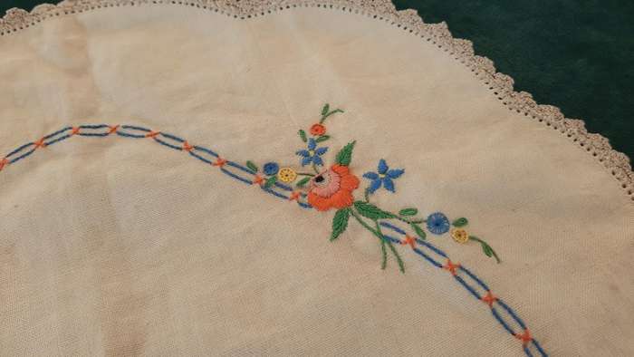 Embroidered tea cosy cover 37 x 27cm