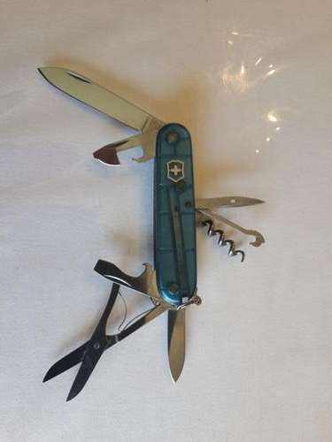 Swiss Army knife (Climber) Victorinox Blue Translucent scales with Logo