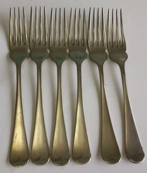 Forks Sheffield 6 pc set Sipelia Nickel Silver England