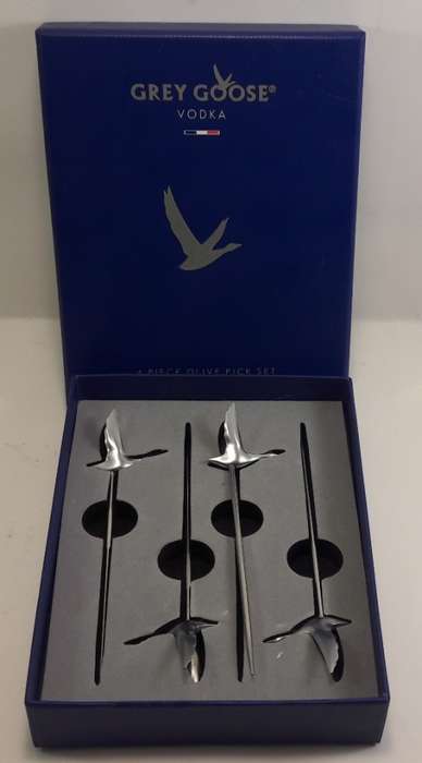 Four Piece Olive Pick Set  Grey Goose
