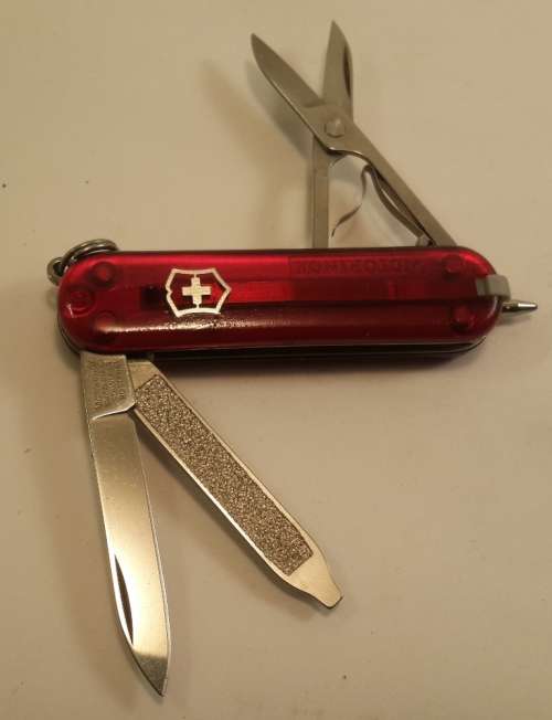 Victorinox Swiss Army Knife - Signature  Red translucent scales