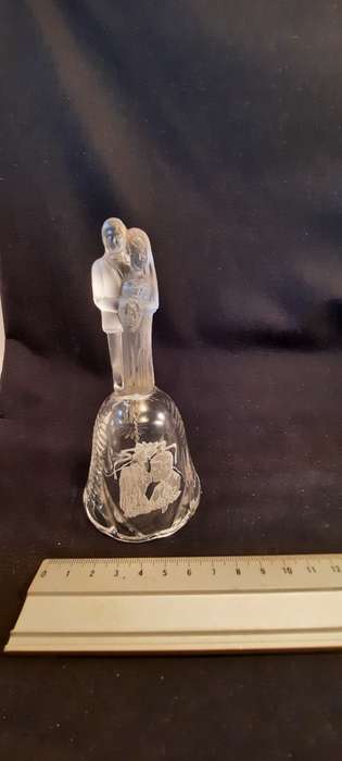 Hand held Lead Crystal Wedding Bell H13 cm by 6cm