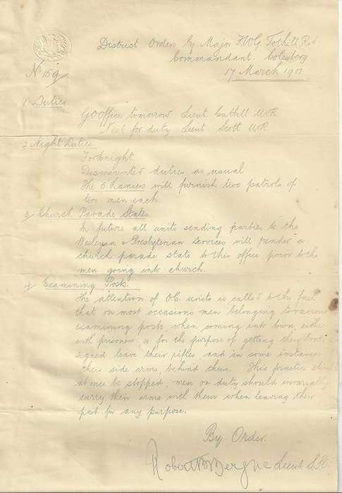 VERY RARE - SOUTH AFRICAN WAR - BRITISH MILITARY DOCMENT 1901