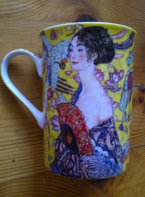 KLIMT'S LADY WITH FAN COFFEE MUG - STECHCOL FINE CHINA