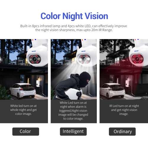 Security Camera HD 4MP Humanoid Detection Sound Alarm