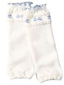 Oh So Cute - Leg Warmers - White with blue