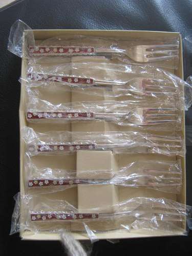 6 Silver Nickle Cake Forks