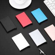 Slide Up Credit Card Wallet Anti-Theft RFID with Money Pocket