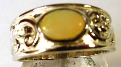 Beautiful Sterling Silver and  Genuine Opal Ring