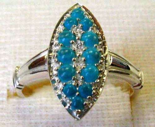Solid 925 Sterling Silver and Genuine Turquoise  Ring.