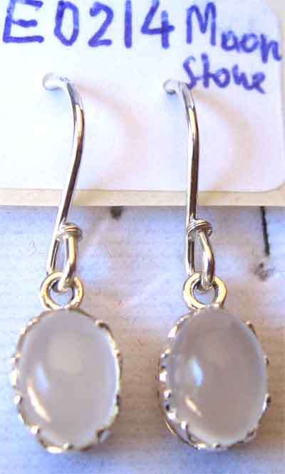 925-Sterling Silver and Genuine Moonstone Earrings