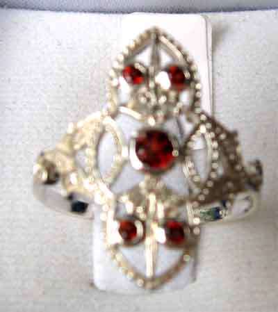 925 -Sterling Silver  and Garnets Ring