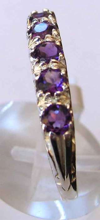 925 -Sterling Silver  and Genuine Amethysts Ring